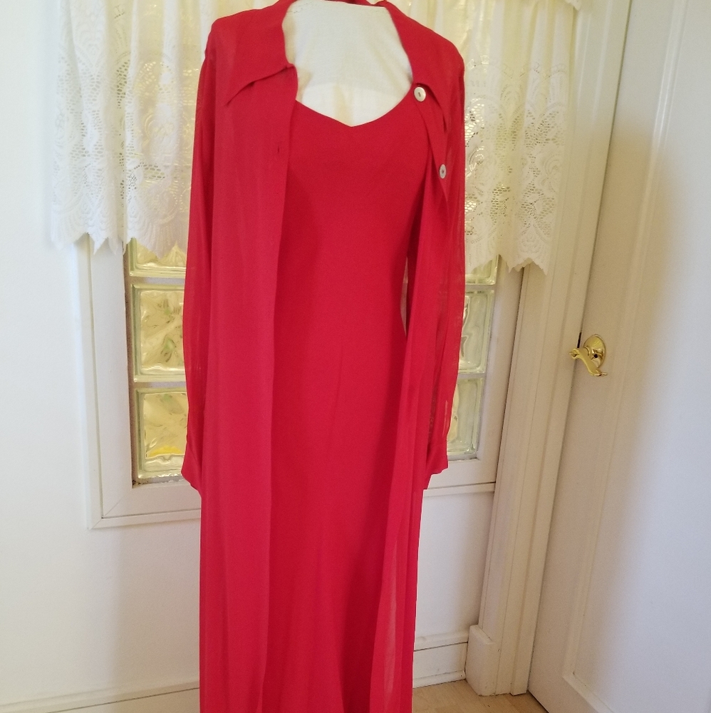 2 Piece Red Maxi Dress